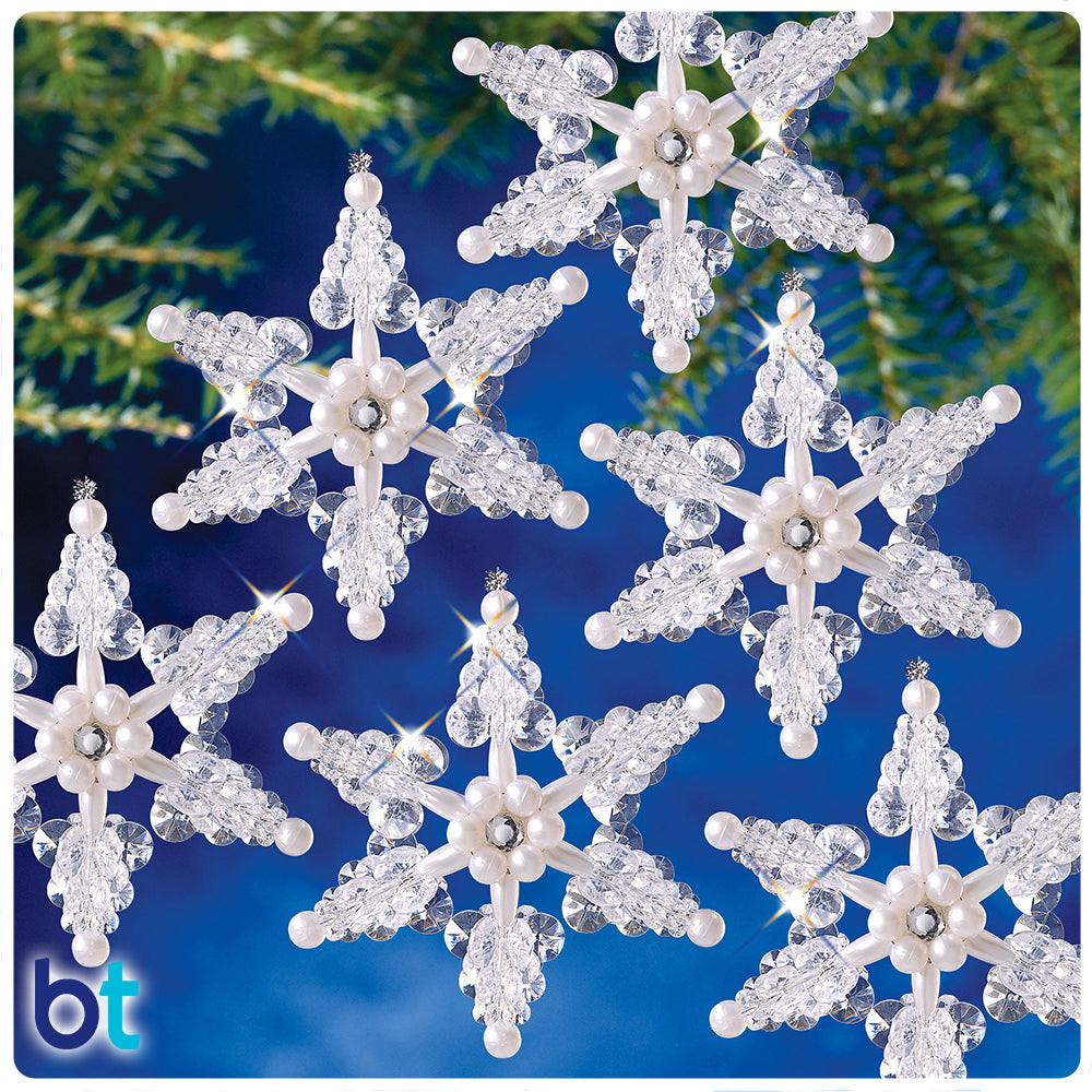 Faceted Crystal Snowflake Ornament - Winter Ice