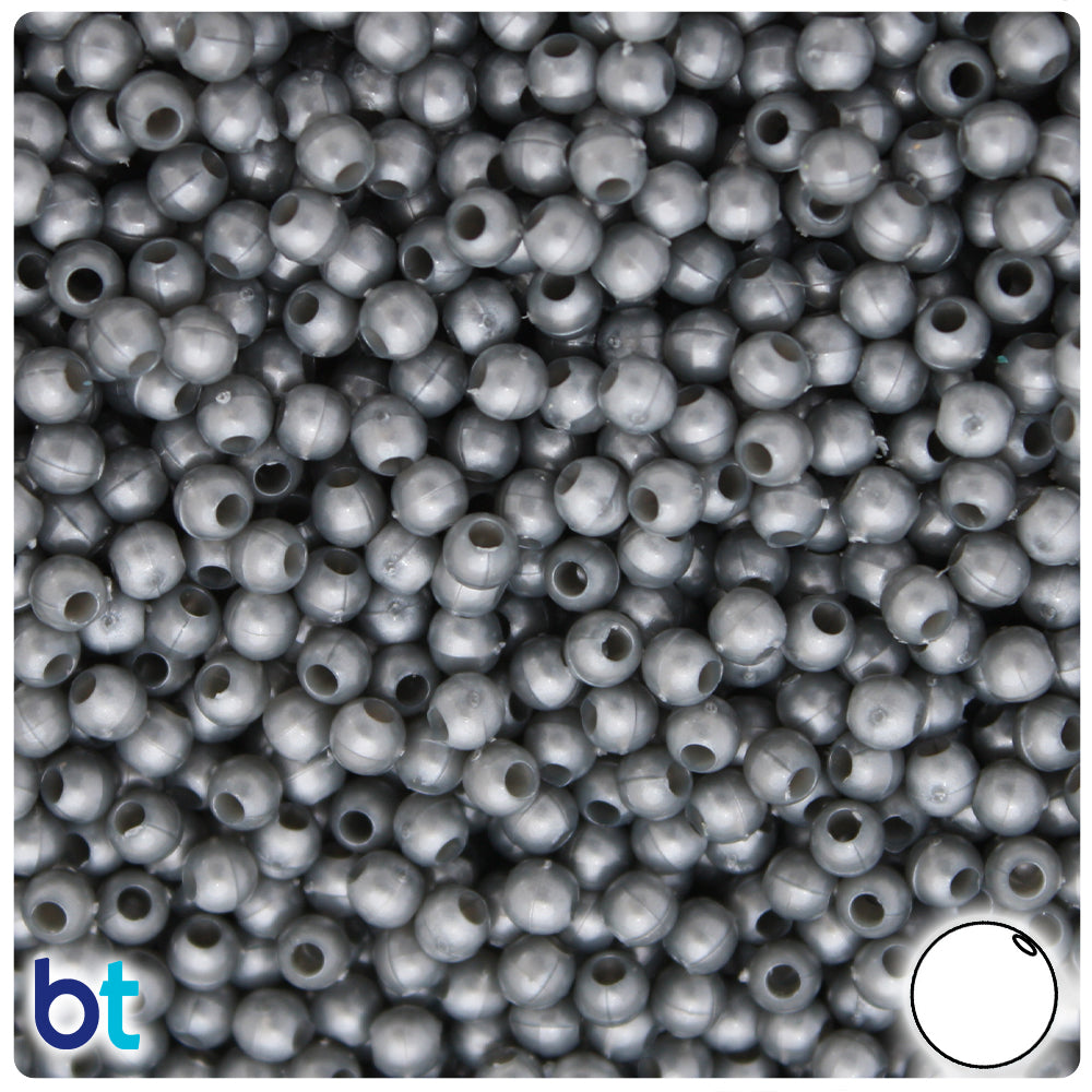 BeadTin Black Pearl 8mm Round Craft Beads (300pcs) 