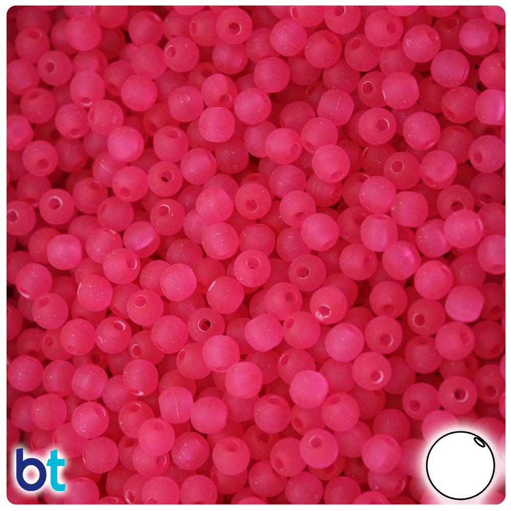 5mm Round Frosted Hot Pink Fishing Beads – i-Bead Inc.