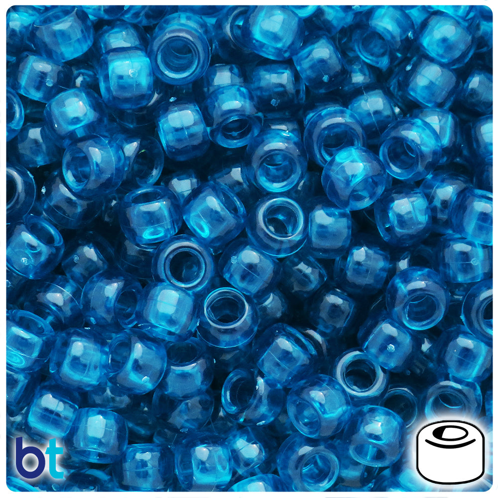 6mm Round Plastic Craft Beads, Light Turquoise Opaque, 500 beads