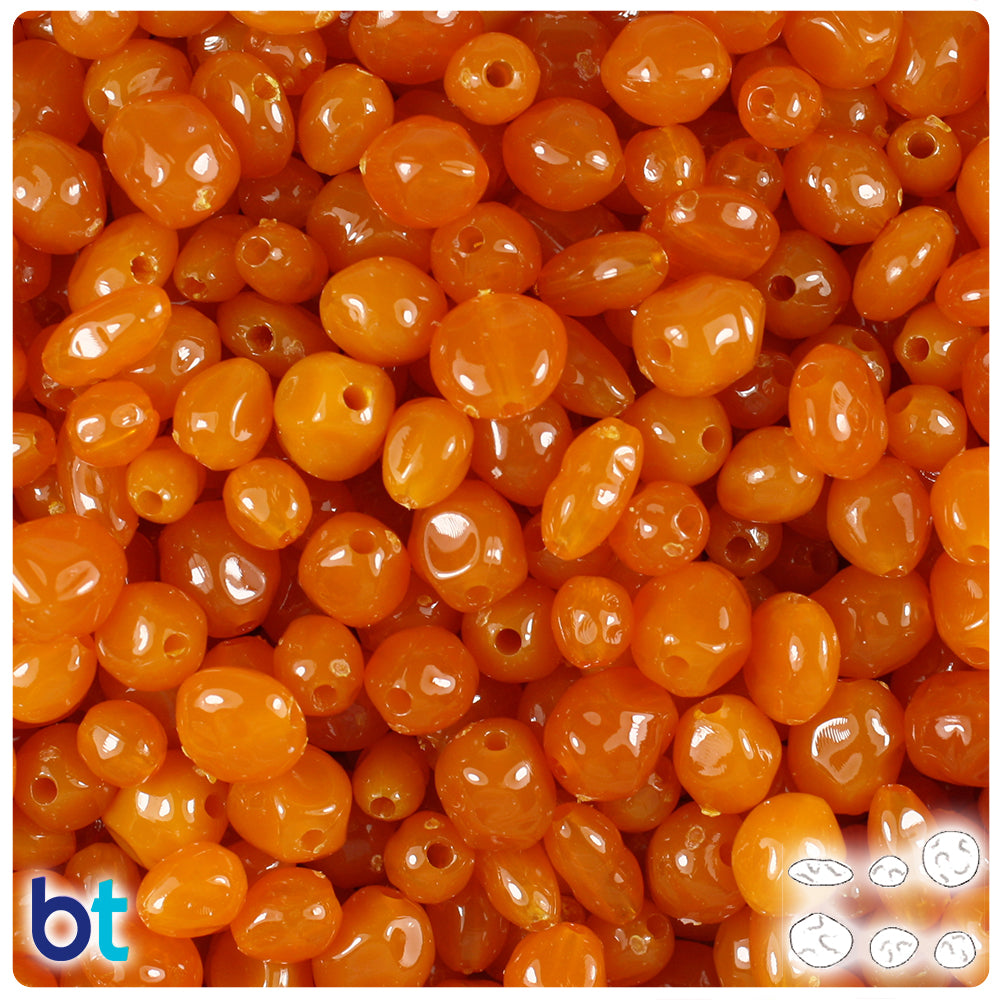 Orange Transparent Plastic Craft Beads Mix (113g)