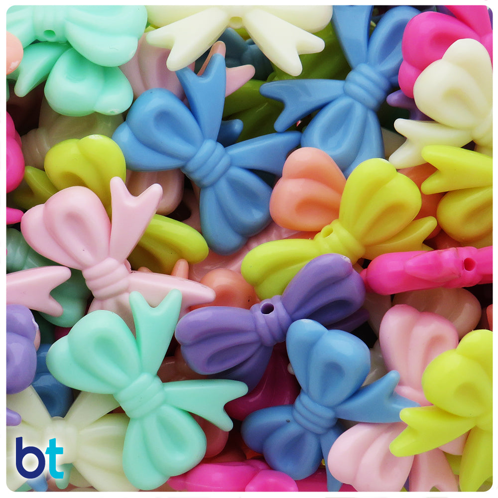 22mm Acrylic Flower Beads, Beads for Kids, Pastel Beads, Flower