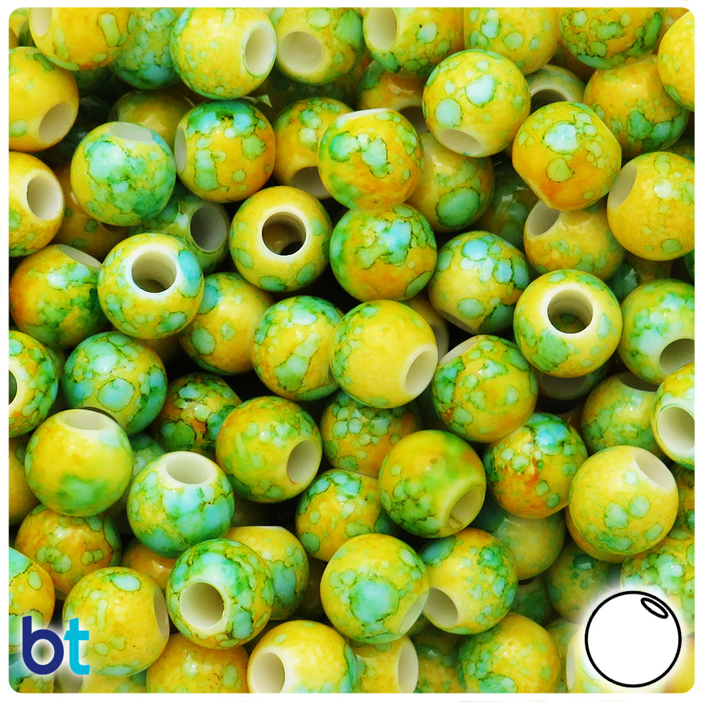 BeadTin Gold Metallic 12mm Round Plastic Craft Beads (75pcs)