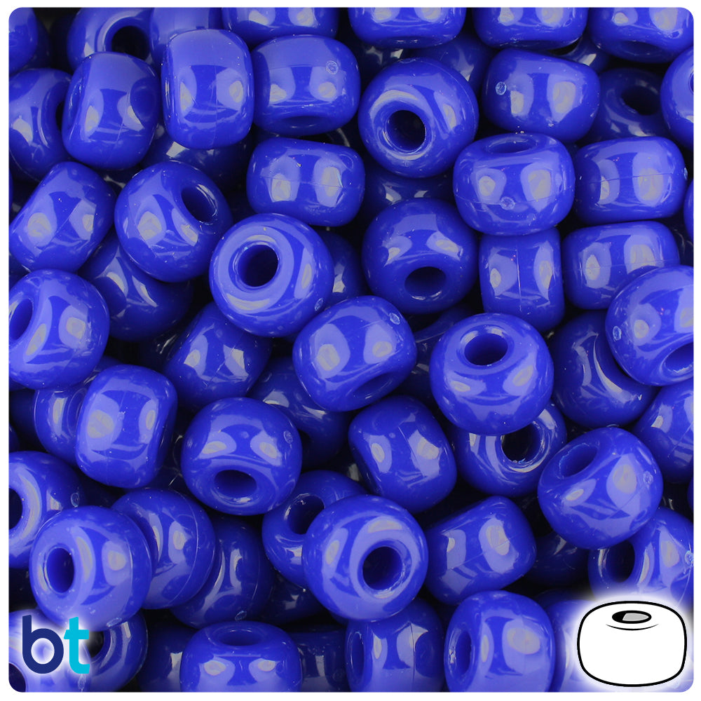 Dark Lilac Opaque 11mm Large Barrel Pony Beads (250pcs)