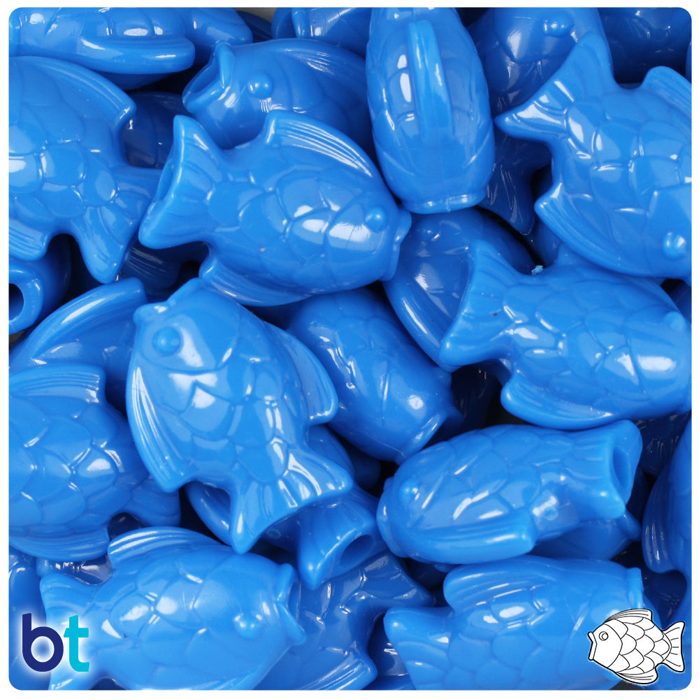 Royal Blue Opaque 9mm Barrel Pony Beads (100pcs)