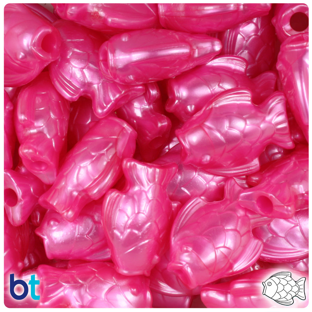 BeadTin Baby Pink Opaque Marine Life Plastic Pony Beads (2oz)