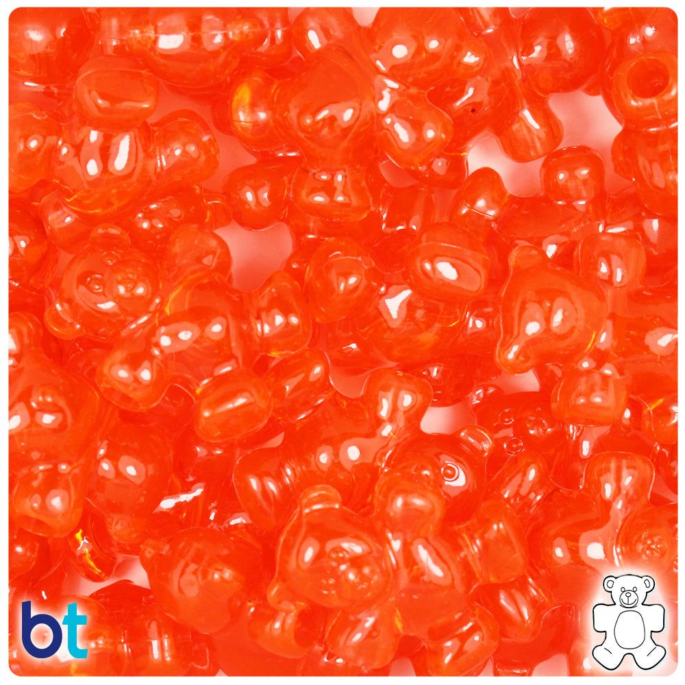 BeadTin Opaque Mix 25mm Teddy Bear Plastic Pony Beads (24pcs)