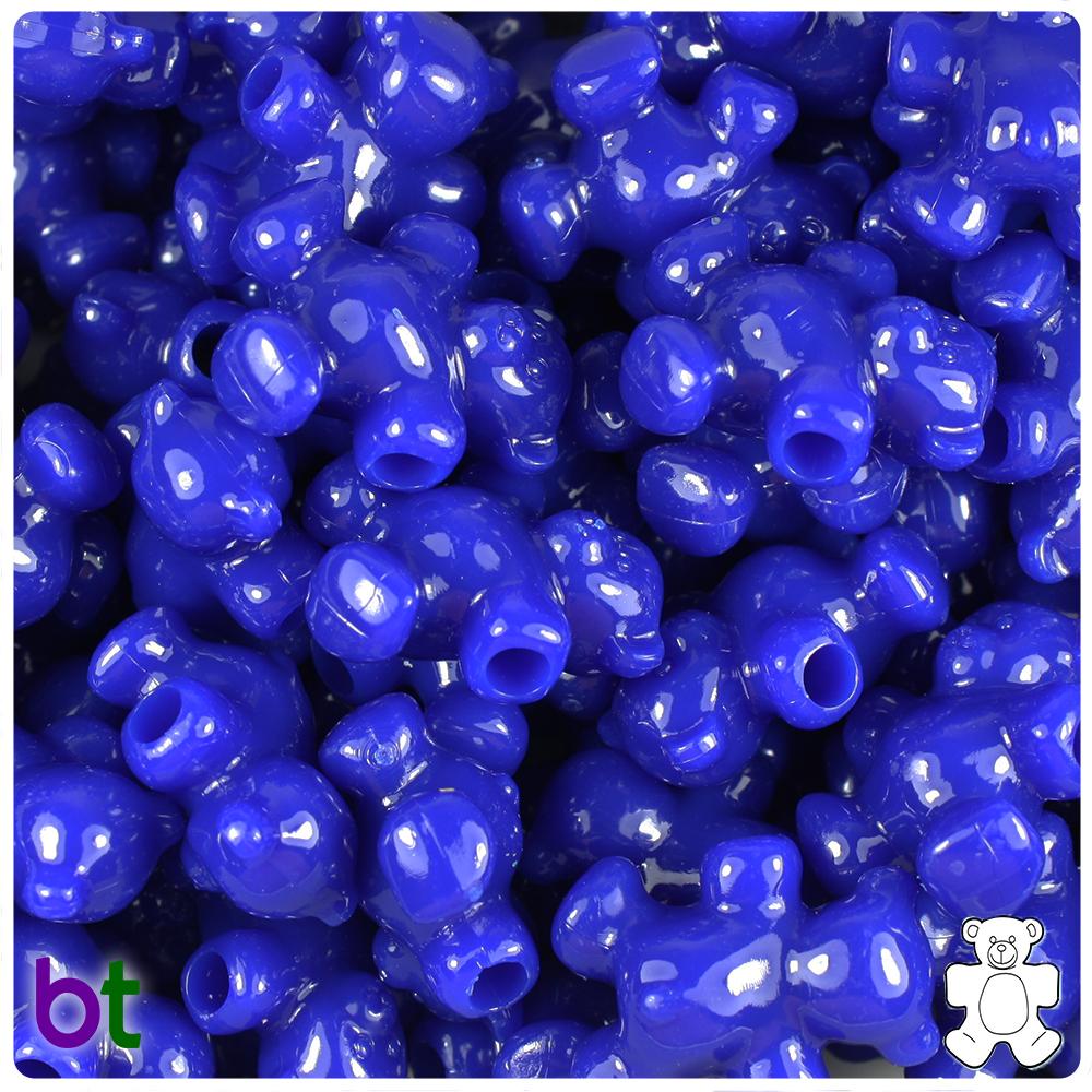 Royal Blue Opaque 9mm Barrel Pony Beads (100pcs)