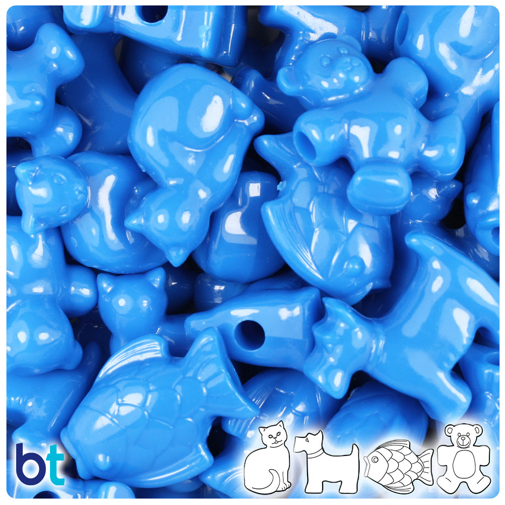 Neon True Blue Pony beads