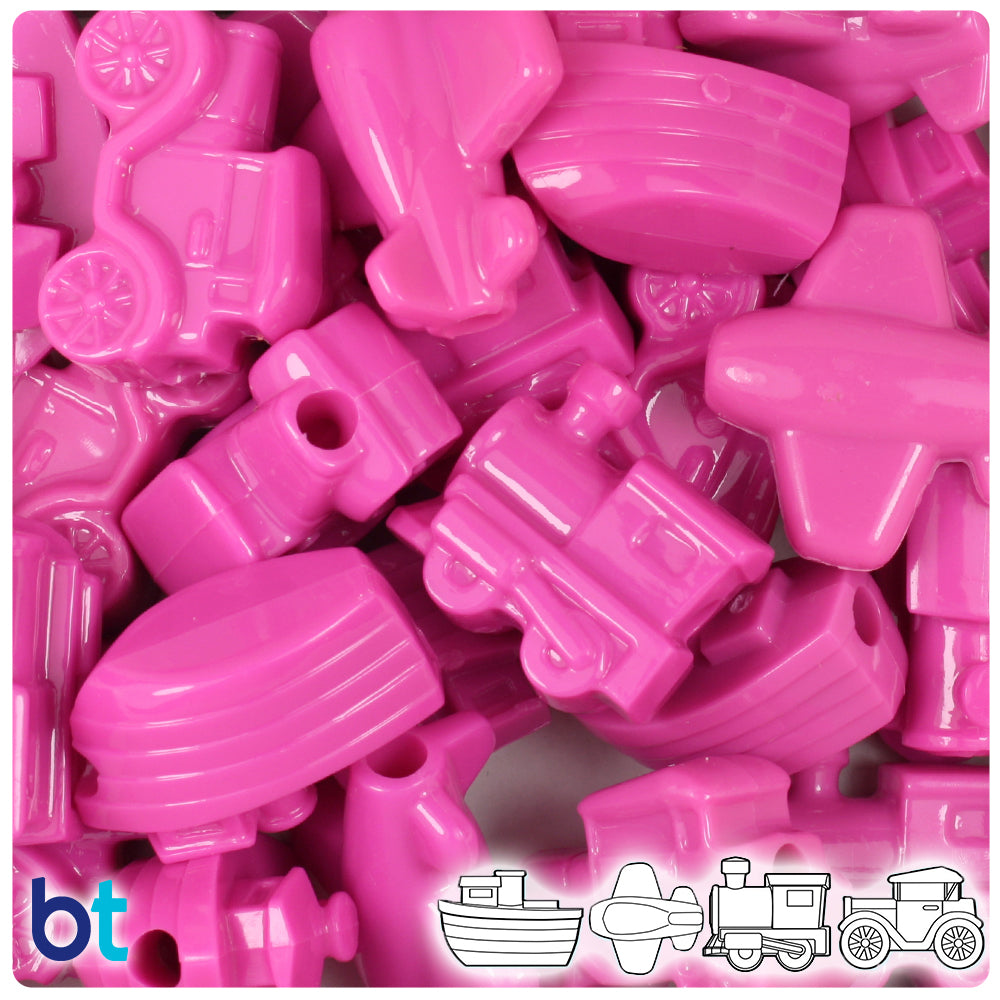 BeadTin Baby Pink Opaque Marine Life Plastic Pony Beads (2oz)