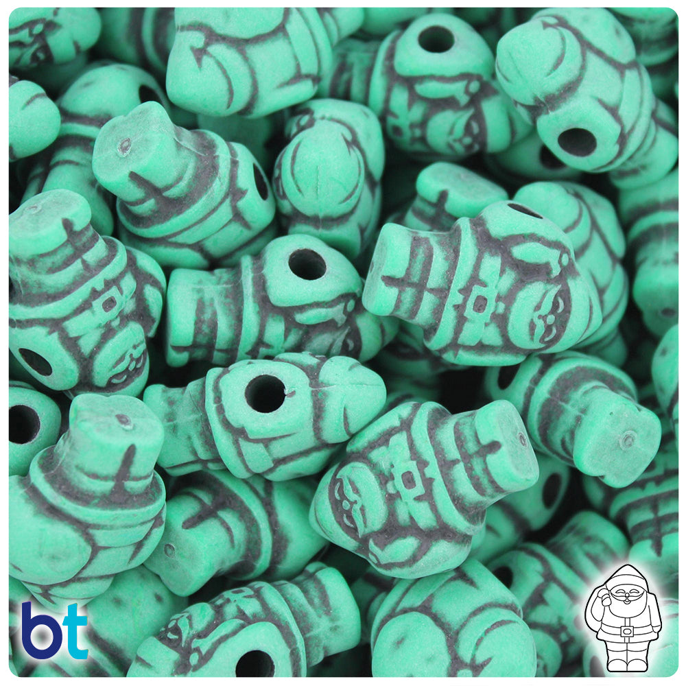 Green Antique 24mm Santa Pony Beads (24pcs)