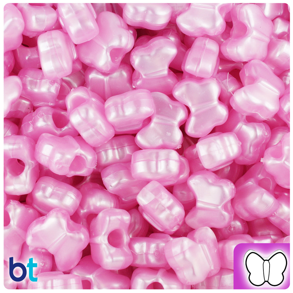 BeadTin Dark Lilac Opaque 13mm Butterfly Plastic Pony Beads (250pcs)
