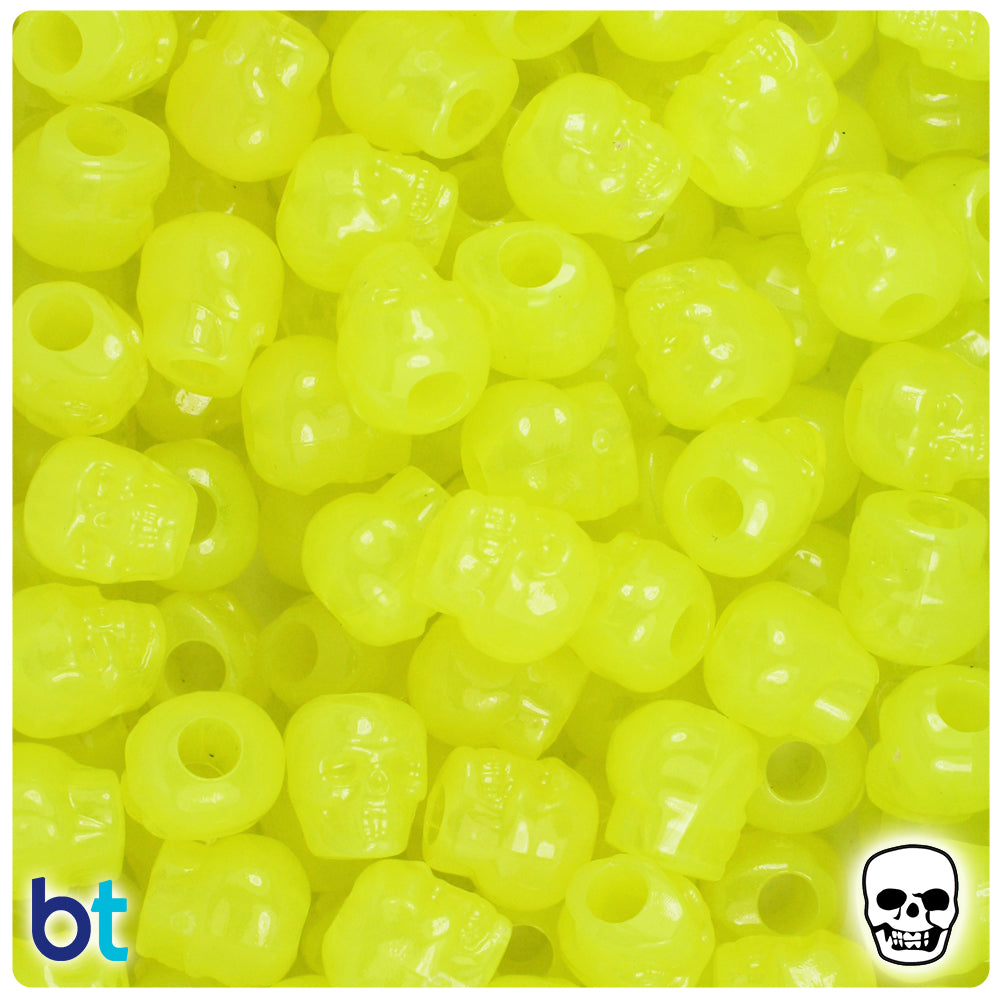 Glow Mix 11mm Skull Pony Beads (150pcs)