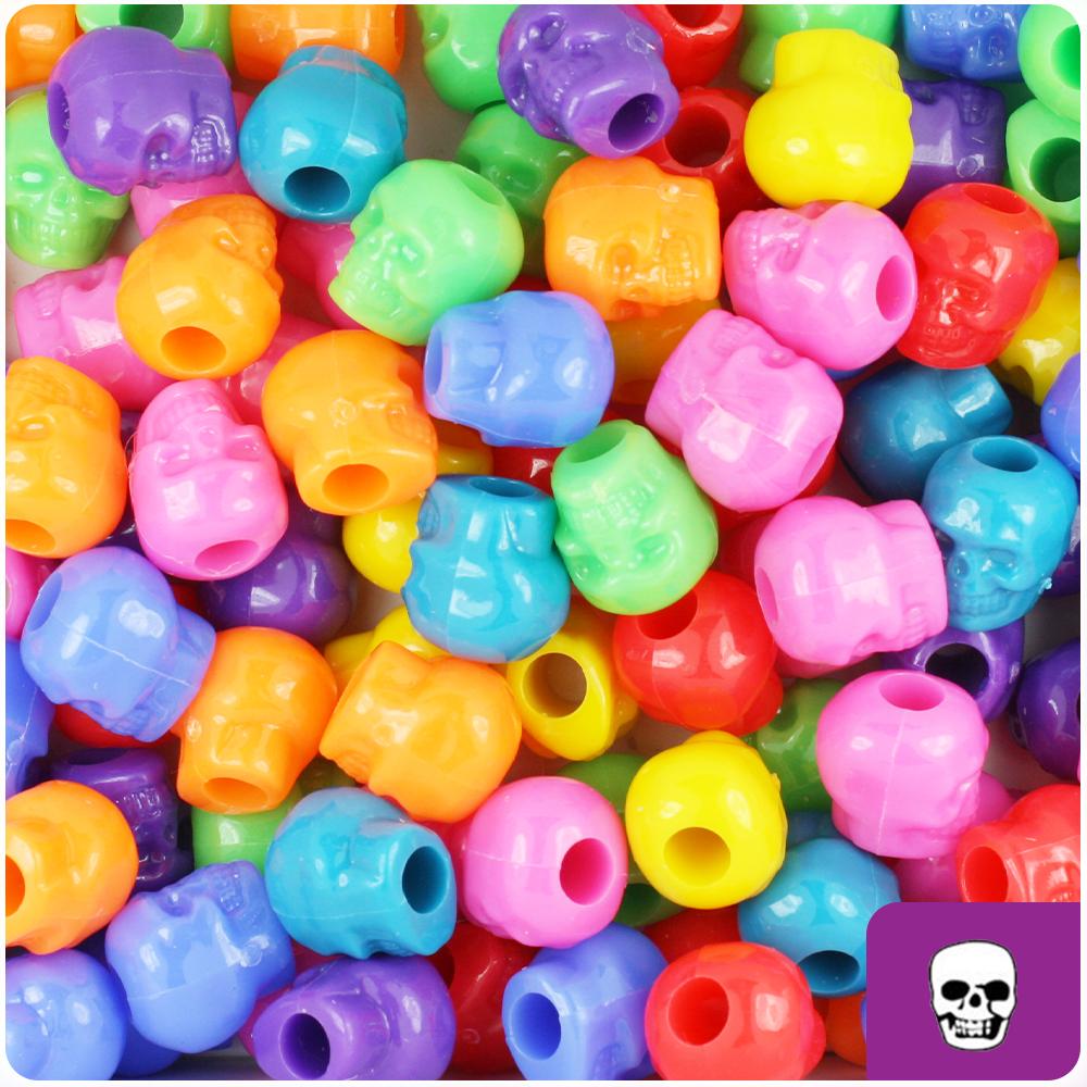 Circus Mix Opaque 11mm Skull Pony Beads (30pcs)