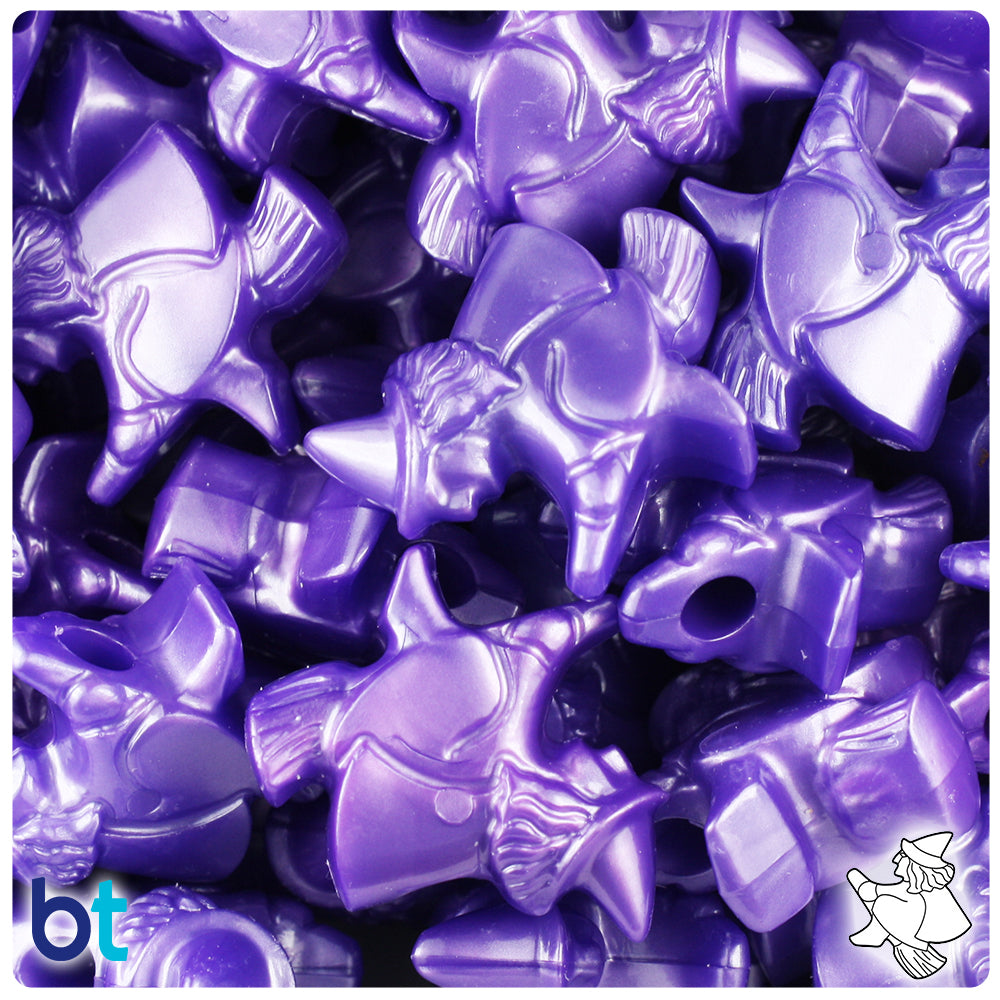 BeadTin Dark Purple Pearl 9mm Barrel Pony Beads (500pcs)