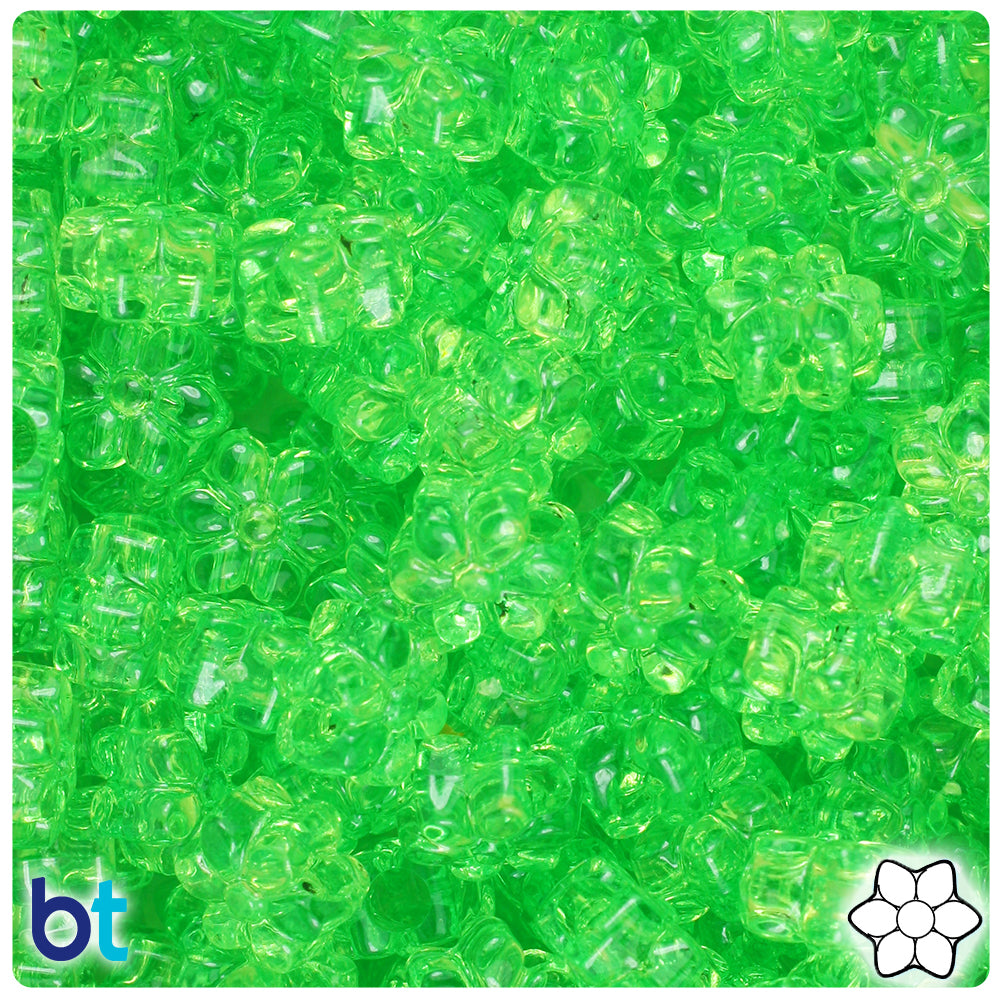 Crystal Transparent 13mm Flower Pony Beads (250pcs)