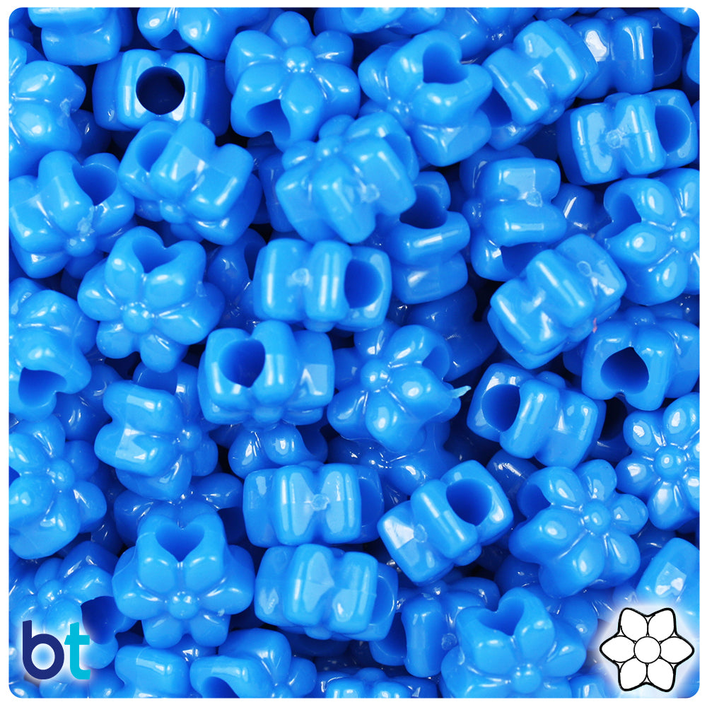 BeadTin Royal Blue Opaque 9mm Oat Plastic Beads (500pcs) 