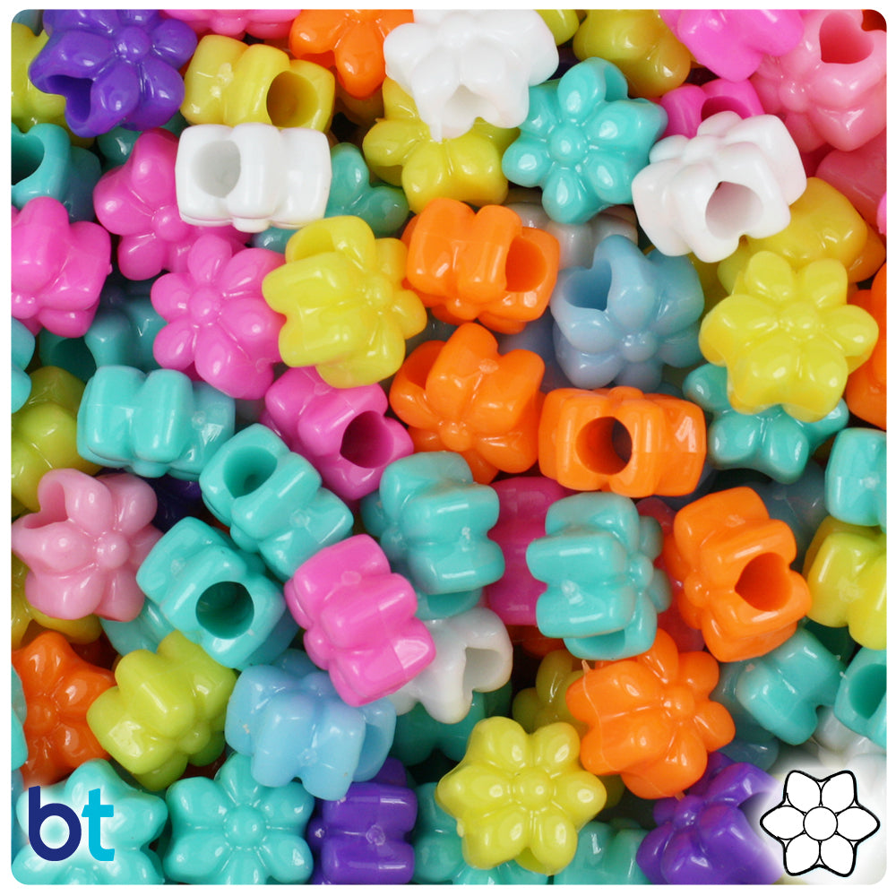 BeadTin Multi Colored Opaque 12mm Heart Pony Beads (250pcs