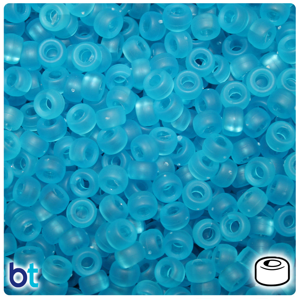 BeadTin Black Opaque 6.5mm Mini Barrel Plastic Pony Beads (1000pcs)