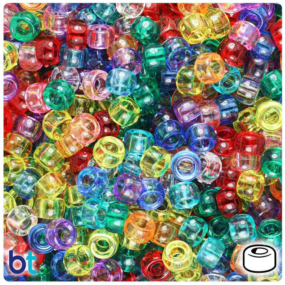 Brights Neon Mix Craft Pony Beads 6 x 9mm Bulk Assortment, USA