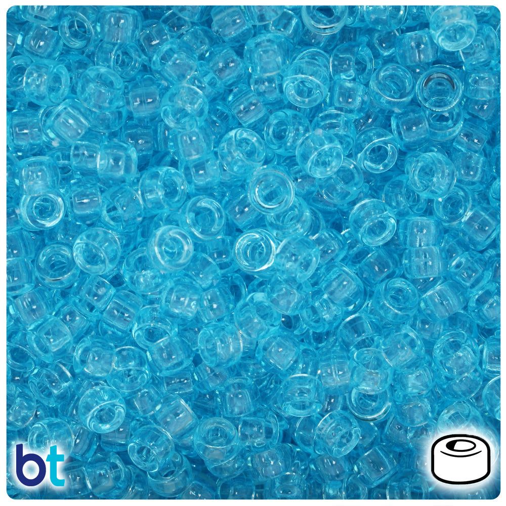 Princess Aqua Blue Mix Plastic Pony Beads 6 x 9mm