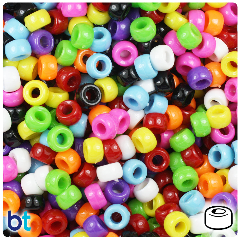 Glow in Dark Mix Craft Pony Beads 6 x 9mm Assorted Colors Bulk Pack - Pony  Bead Store