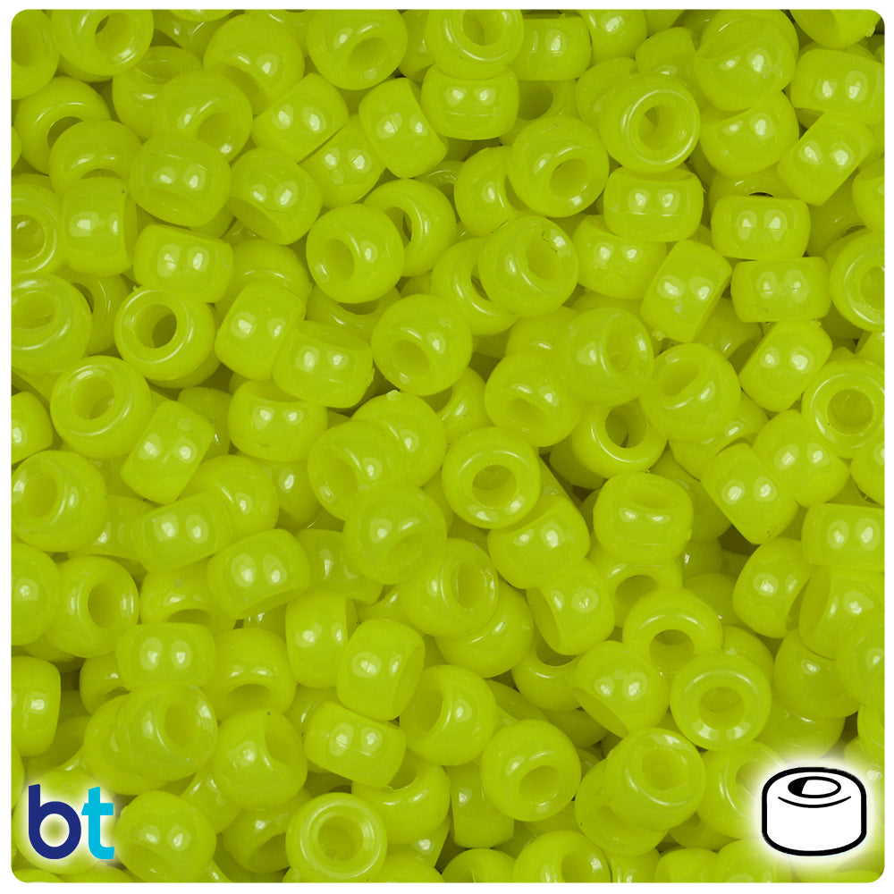 BeadTin Neon Bright Mix 11mm Large Barrel Pony Beads (250pcs) 