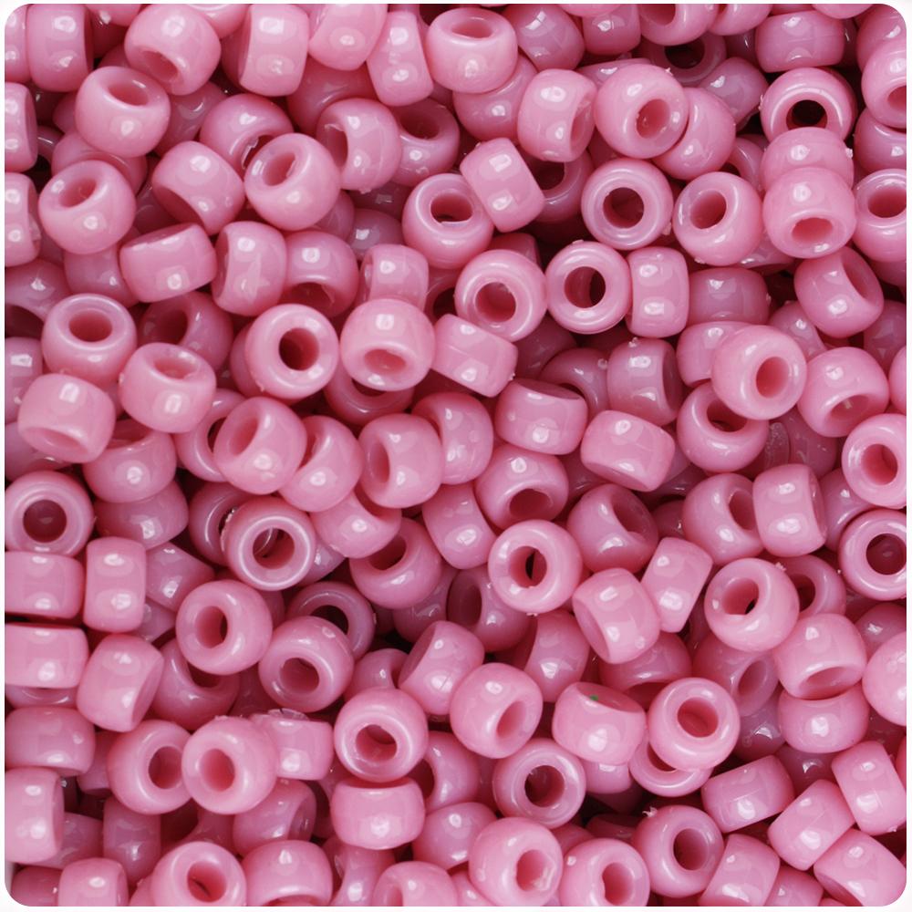 BeadTin Black Opaque 6.5mm Mini Barrel Plastic Pony Beads (1000pcs)