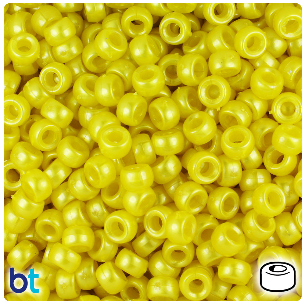 Gold Pearl 6.5mm Mini Barrel Pony Beads (1000pcs)