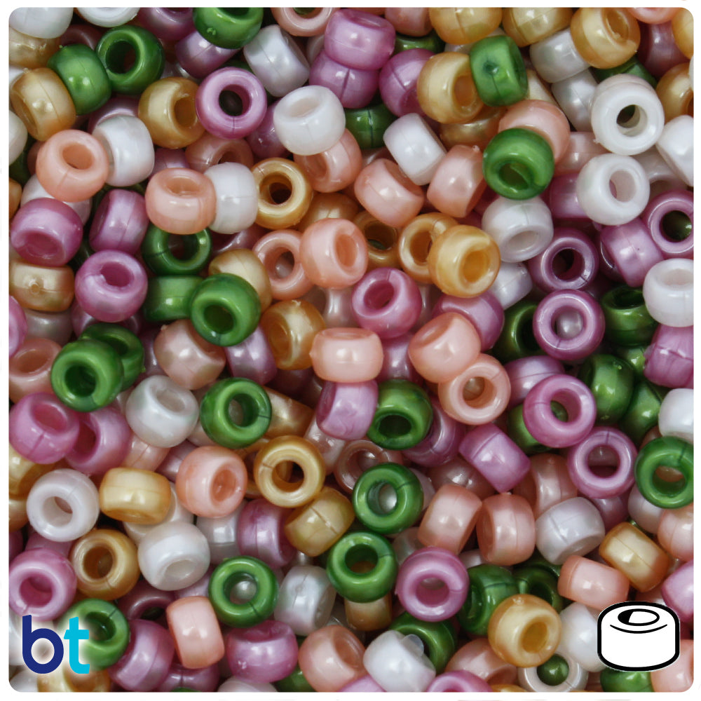 BeadTin Dark Purple Pearl 6.5mm Mini Barrel Plastic Pony Beads (1000pcs)