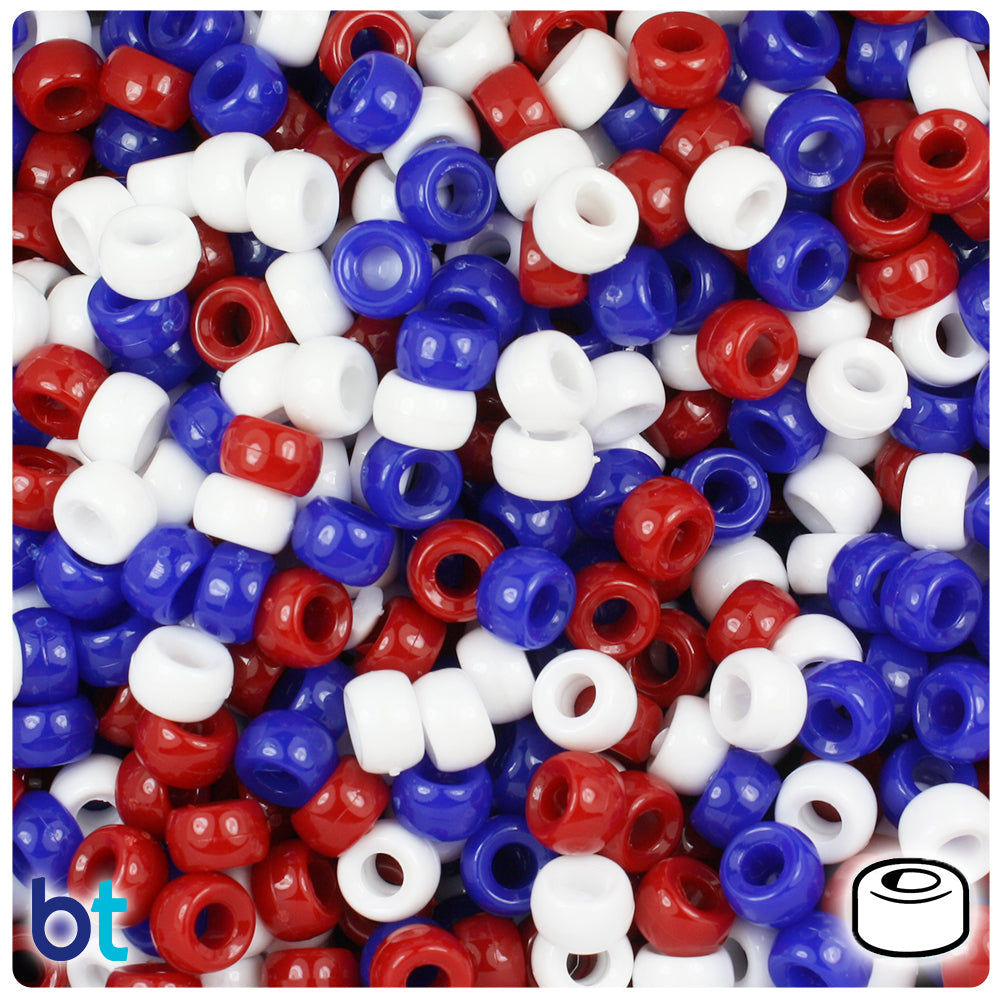 BeadTin Jelly Sparkle Mix 6.5mm Mini Barrel Plastic Pony Beads (1000pcs)