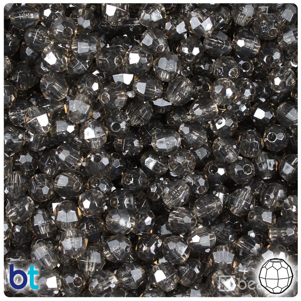 Transparent Mix 6mm Faceted Round Plastic Beads (600pcs)