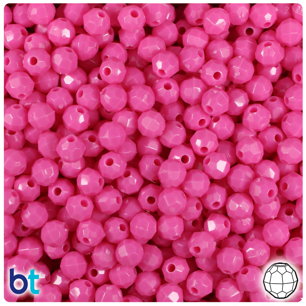 Beadtin Black Opaque 6mm Round Plastic Craft Beads (500pcs)