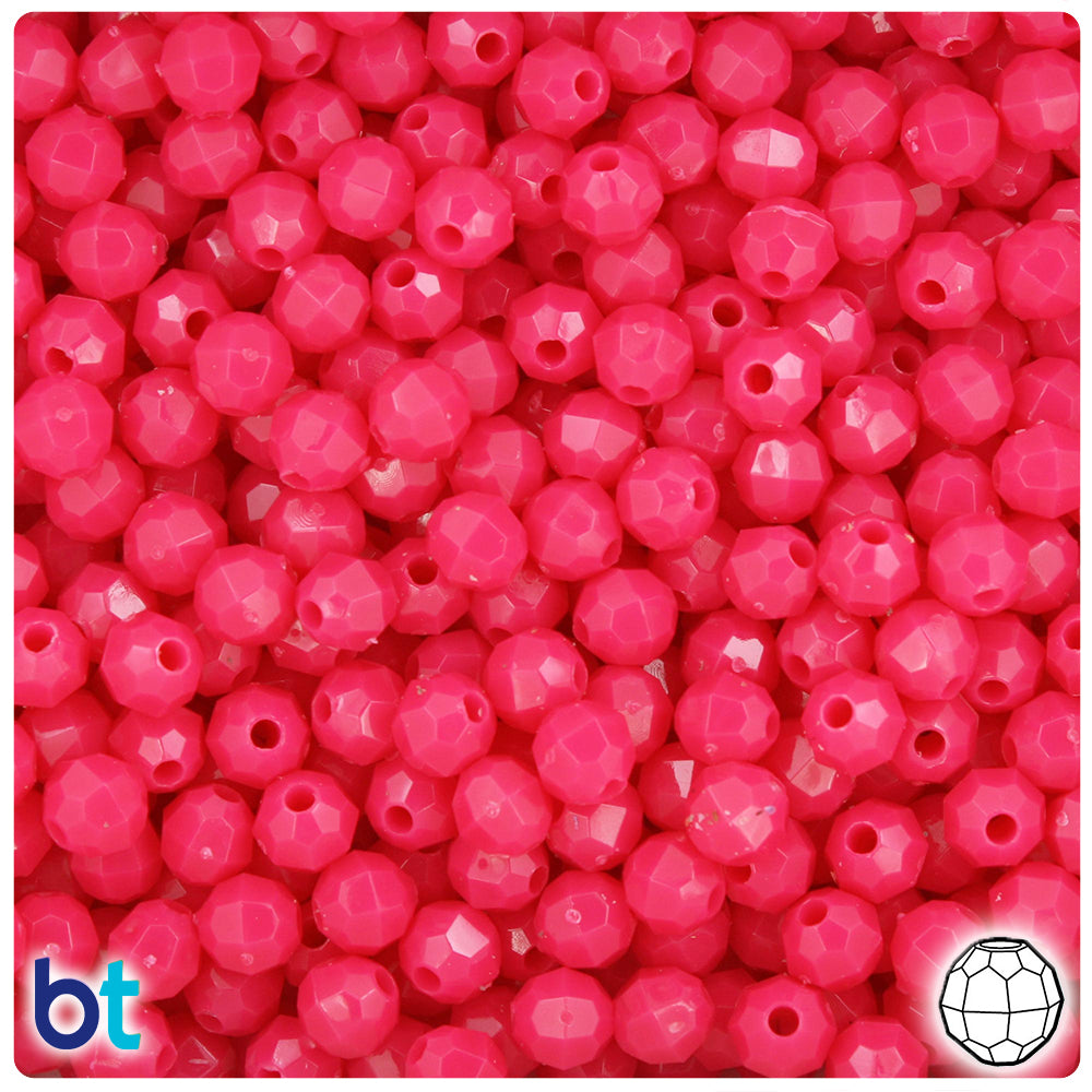 BeadTin Lime Opaque 10mm Faceted Round Plastic Craft Beads (225pcs