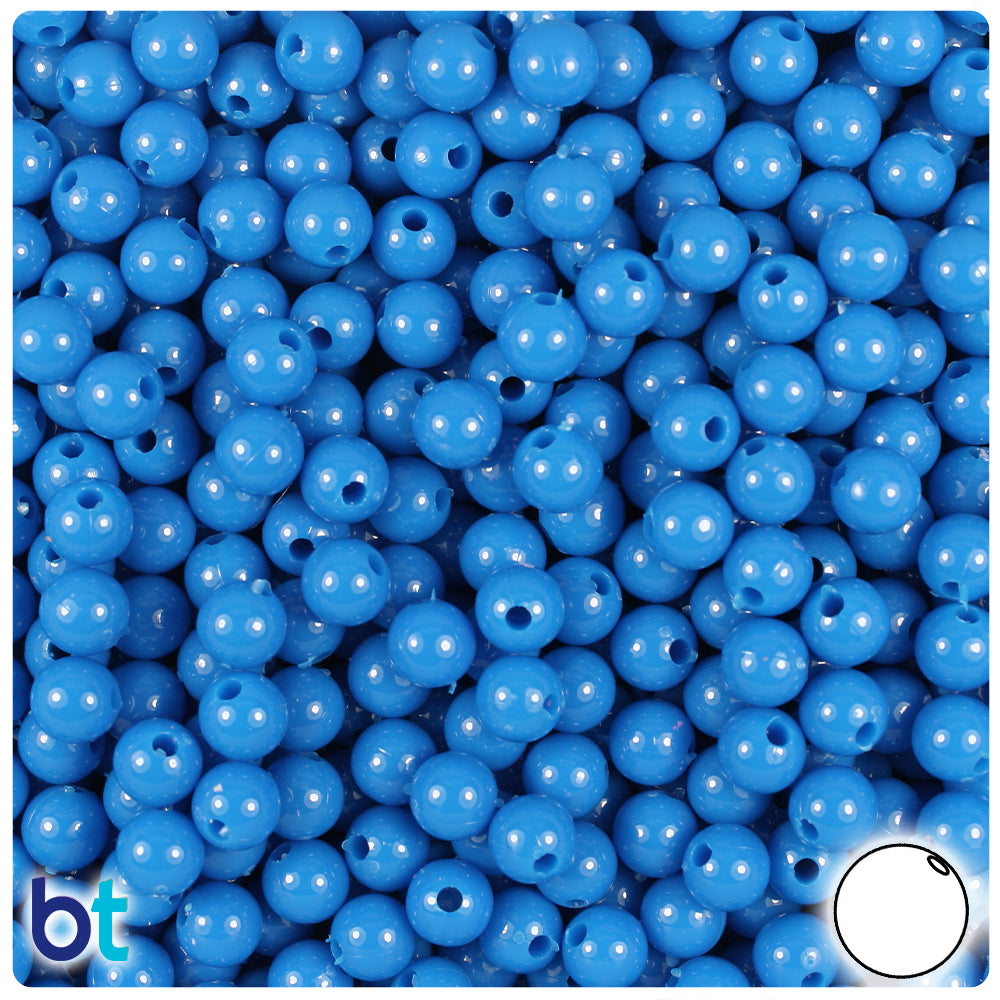 Royal Blue Opaque Plastic Craft Beads Mix (113g)