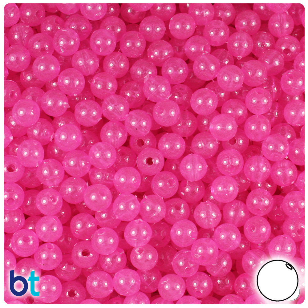 BeadTin Transparent Mix 6mm Round Plastic Craft Beads (500pcs)