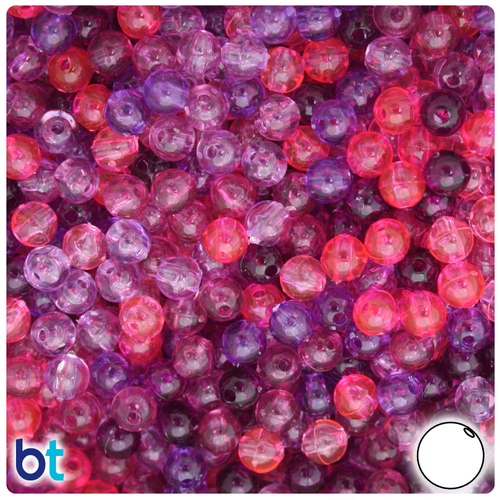 6mm Round Plastic Craft Beads, Red Opaque, 500 beads - Pony Bead Store