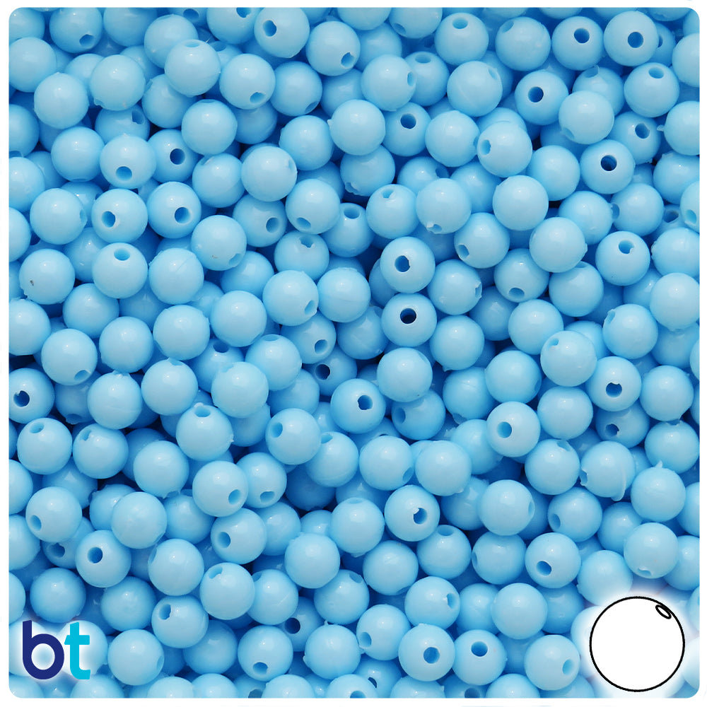Lt. Blue - Faceted Opaque Plastic Beads (Choose Size) (Pack)