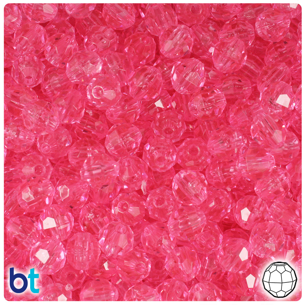 Beadtin Mixed Transparent 8mm Faceted Round Craft Beads (450pc)