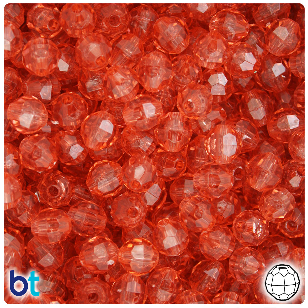 Beadtin Mixed Transparent 8mm Faceted Round Craft Beads (450pc)