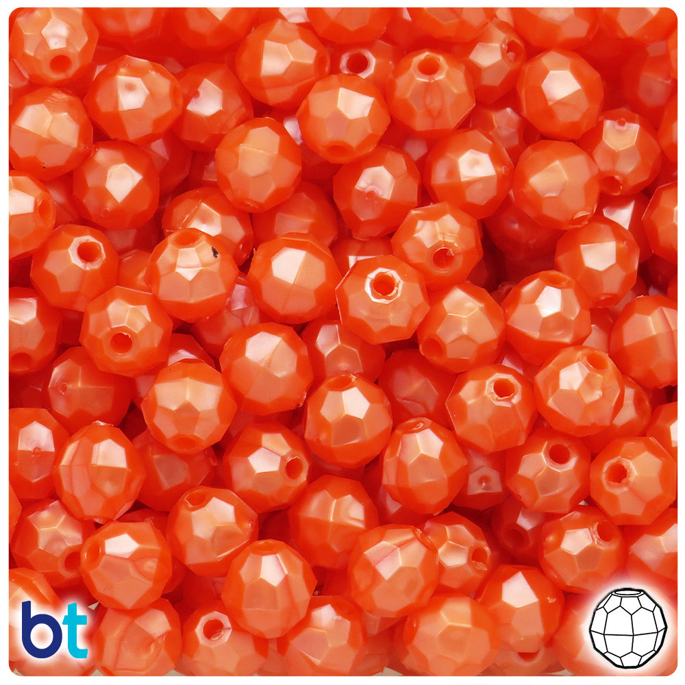 BeadTin Lime Opaque 10mm Faceted Round Plastic Craft Beads (225pcs)