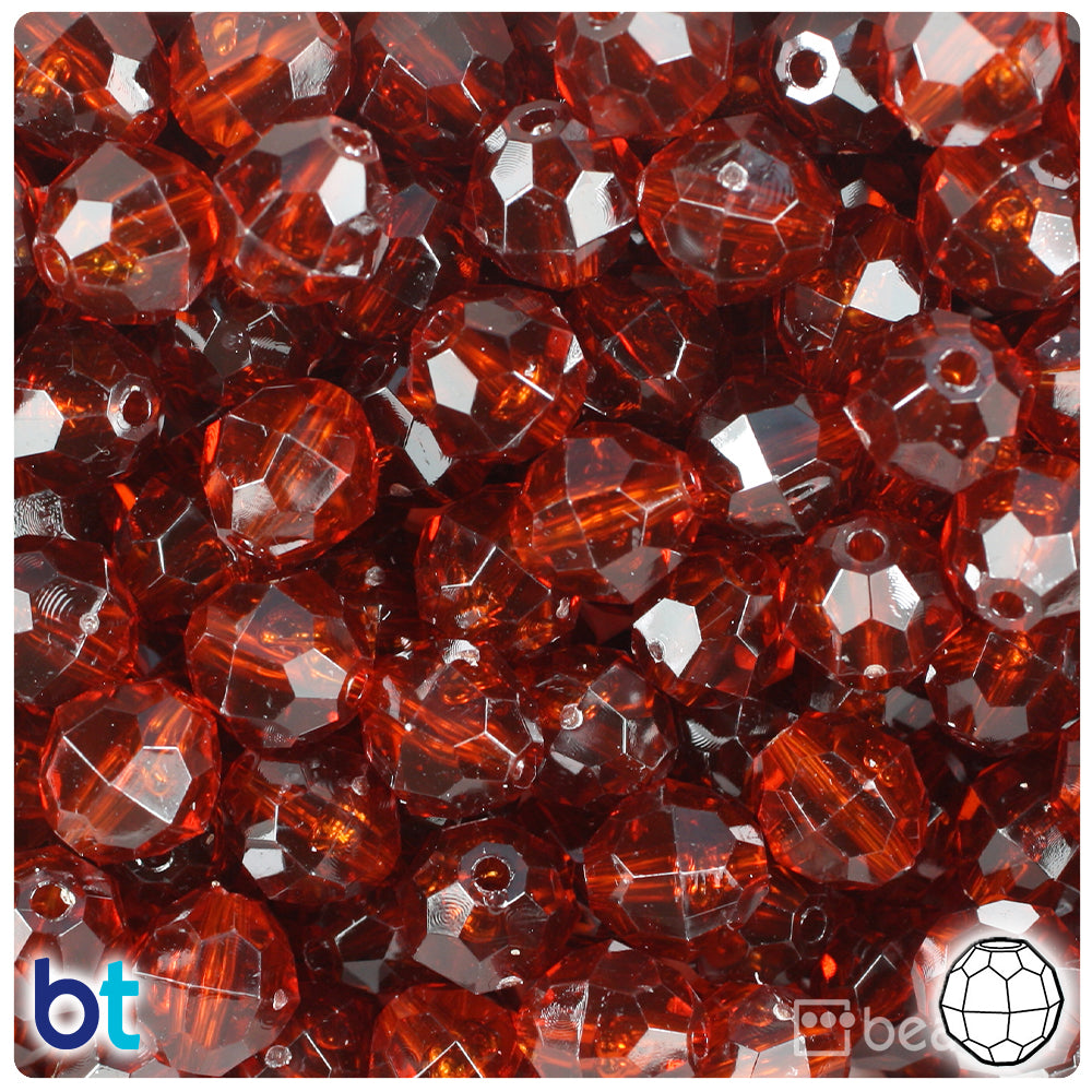  BeadTin Transparent Mix 12mm Faceted Round Plastic Craft Beads  (180pcs)