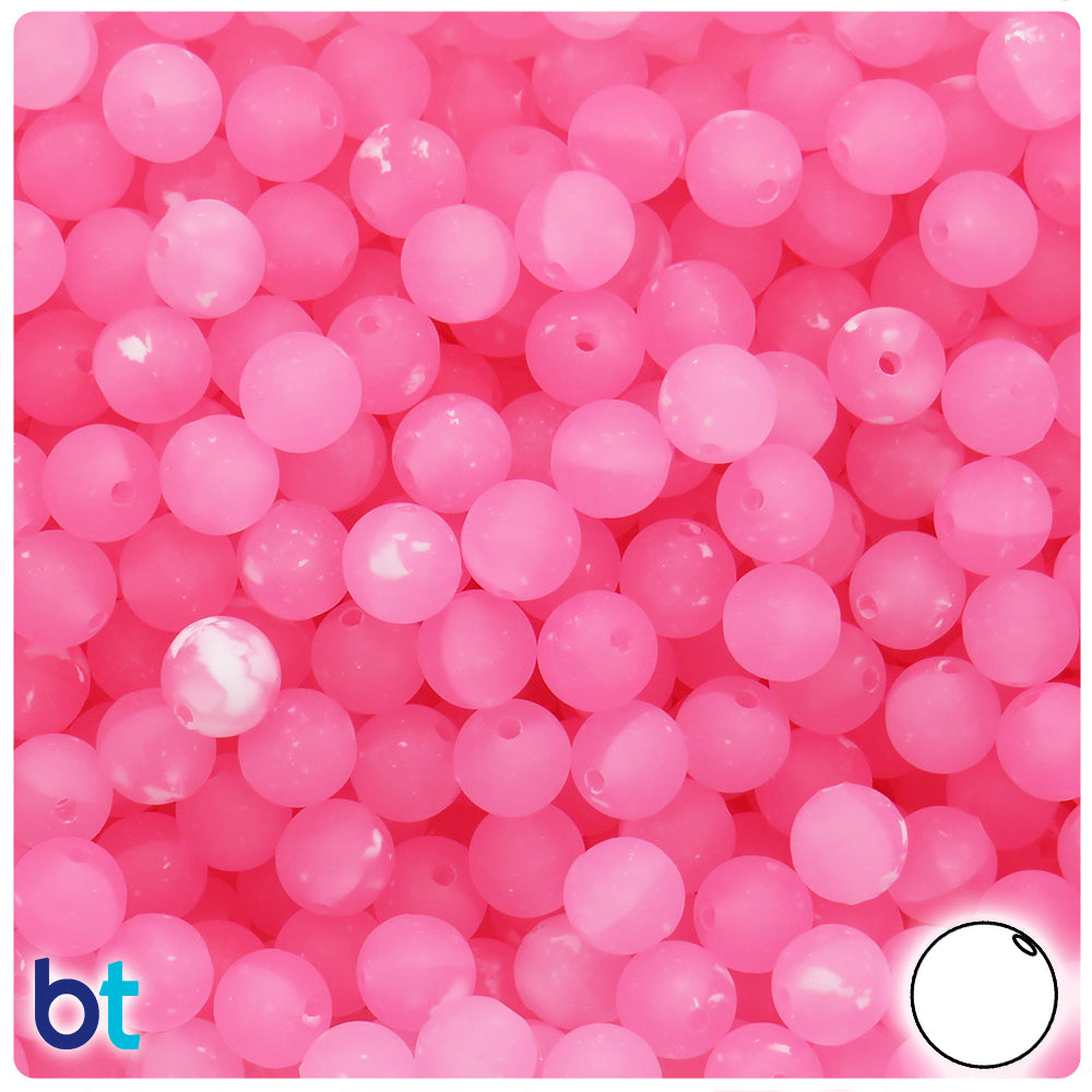 Ice Frosted 8mm Round Plastic Beads (300pcs)