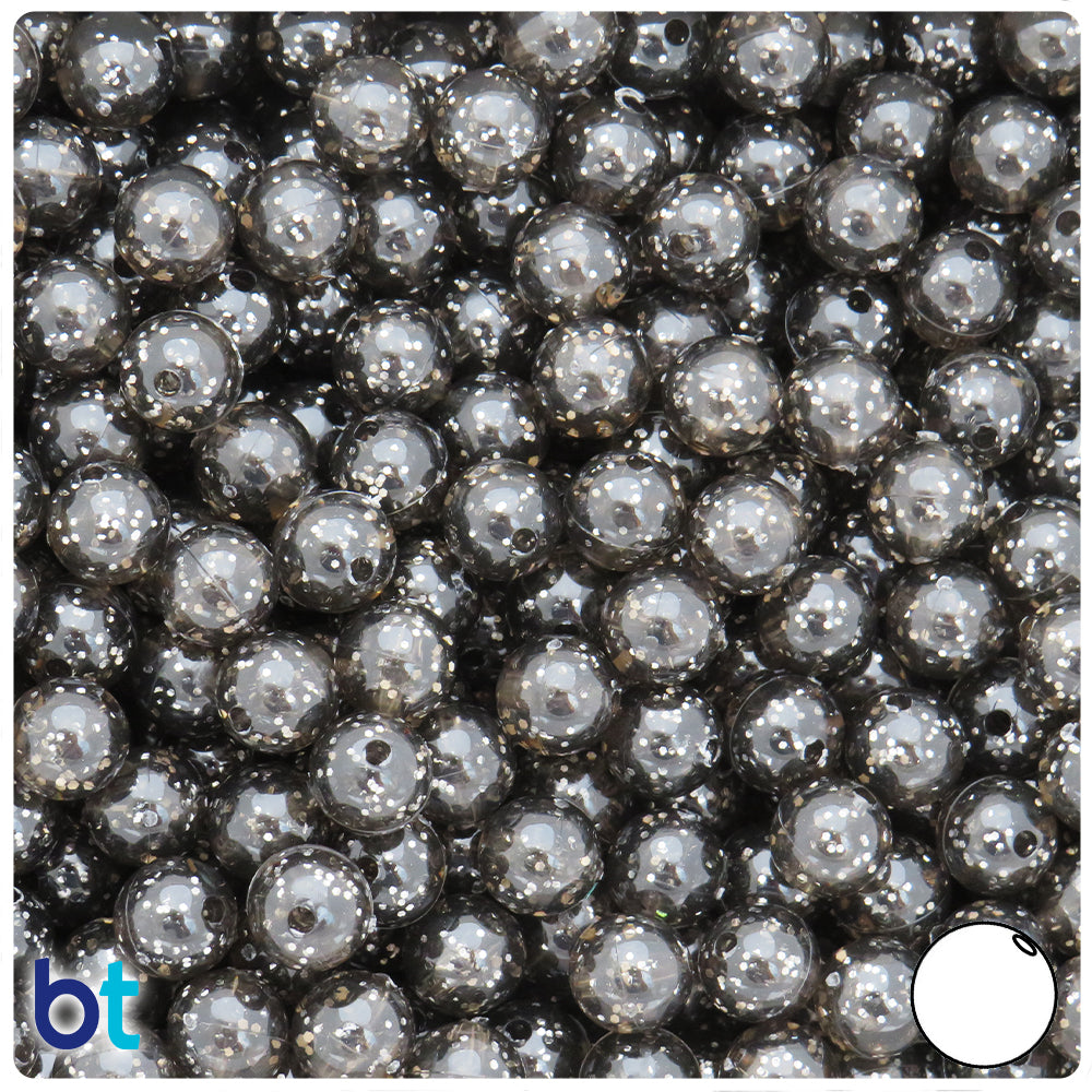 BeadTin Black Pearl 8mm Round Craft Beads (300pcs) 