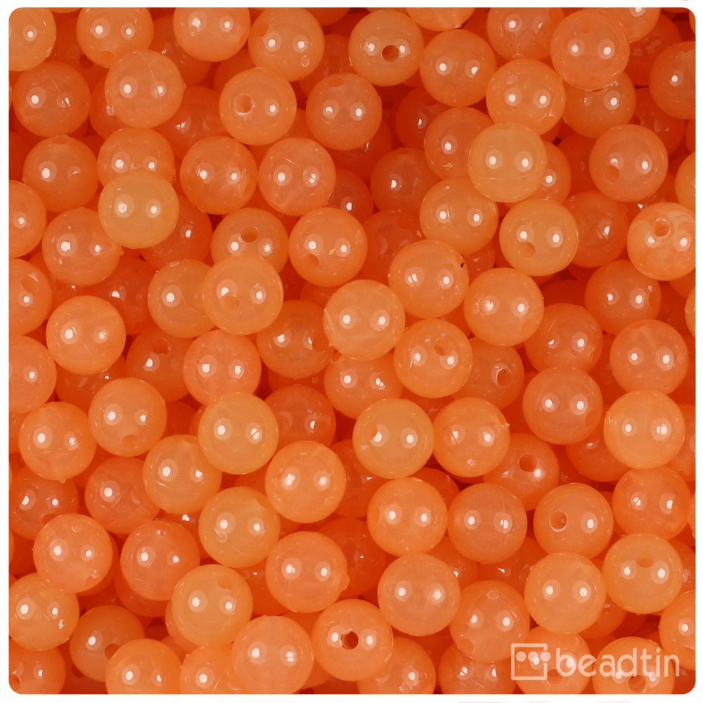 Orange Pearl 8mm Round Plastic Beads (300pcs)