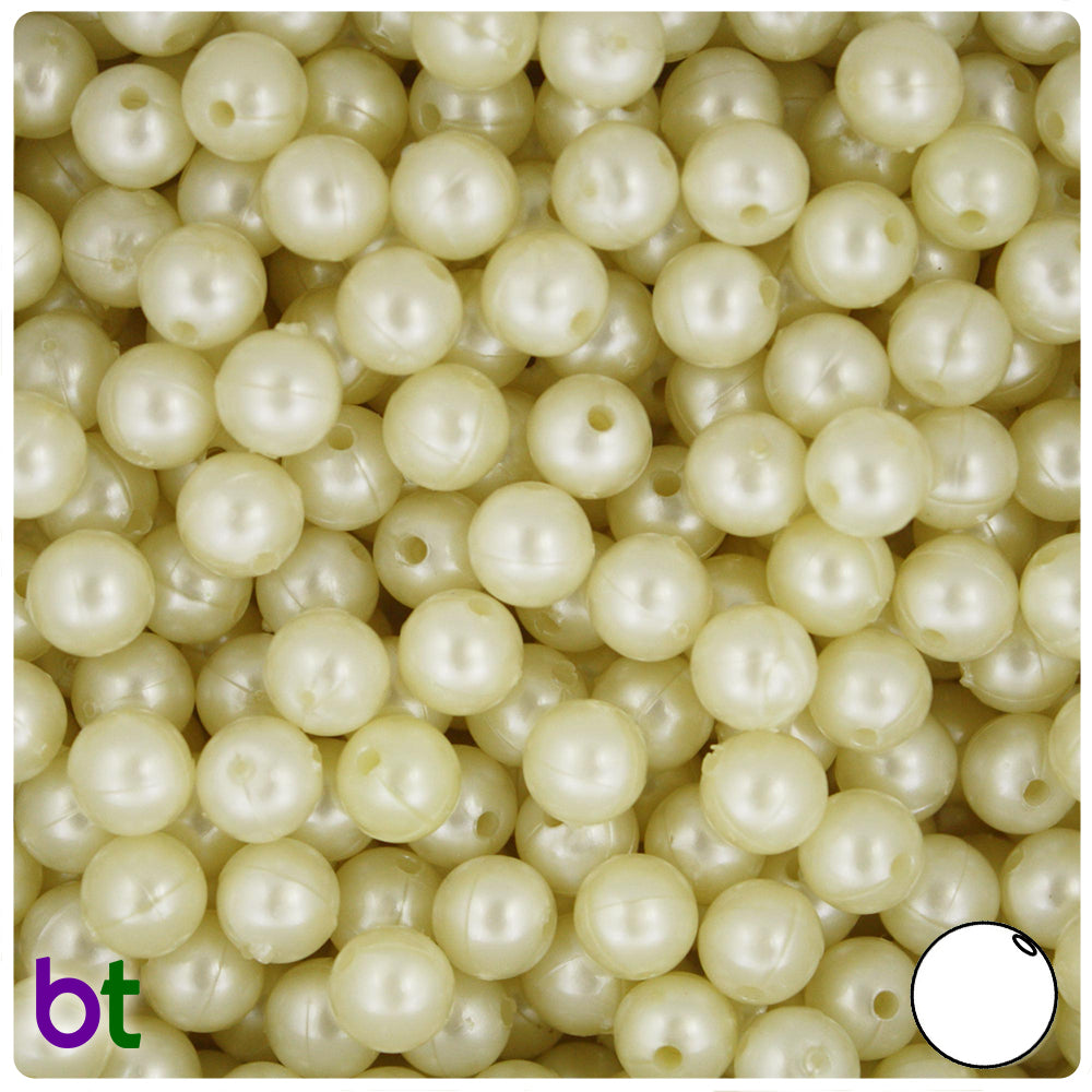 BeadTin Lime Roe Transparent 5mm Round Plastic Craft Beads (700pcs)