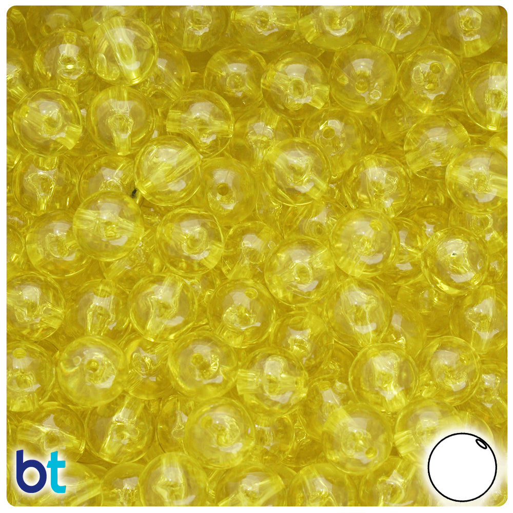 BeadTin Transparent 10mm Round Plastic Beads (150pcs) – Color