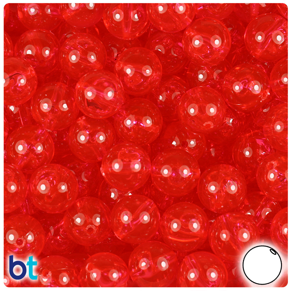  BeadTin Transparent Mix 12mm Faceted Round Plastic Craft Beads  (180pcs)