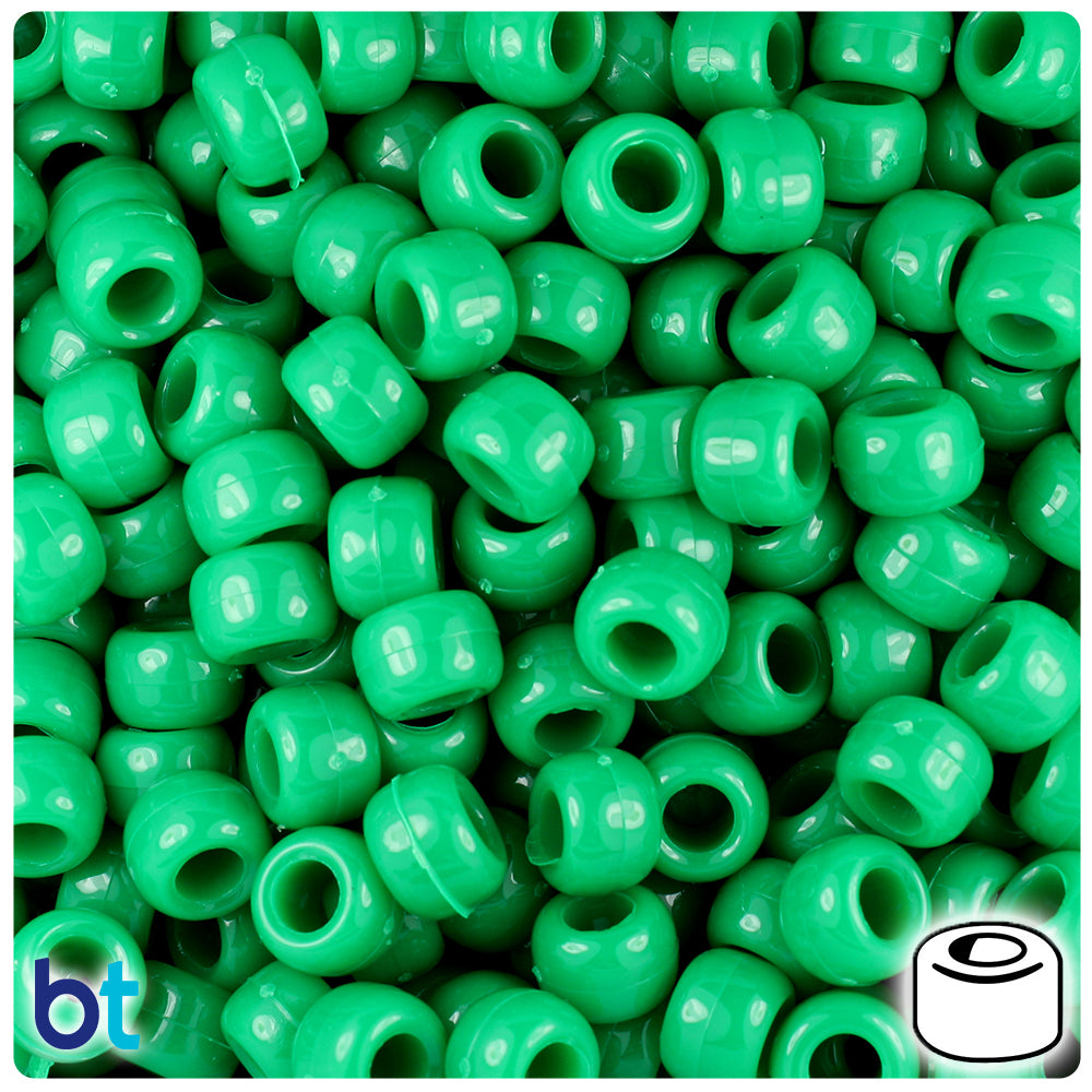 BeadTin Red Opaque 9mm Barrel Plastic Pony Beads (500pcs)