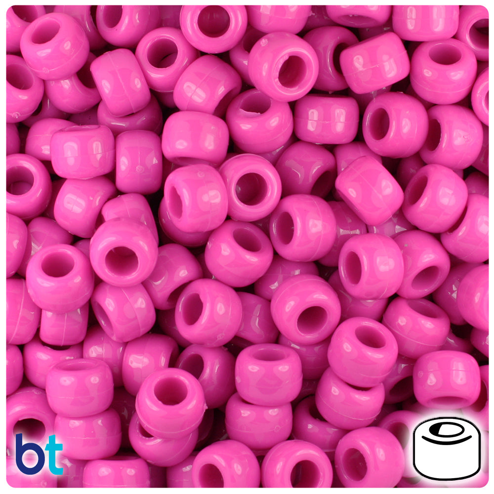 BeadTin Baby Pink Matte 9mm Barrel Pony Beads (500pc) 